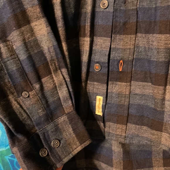 Blue, Black, Gray Button Up Flannel - Picture 5 of 12